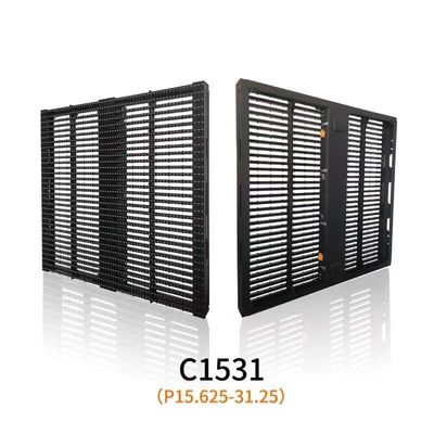 صفحه نمایش شفاف LED P3.91-7.82mm 3840hz Mesh LED Screen 1000*500mm در فضای باز
